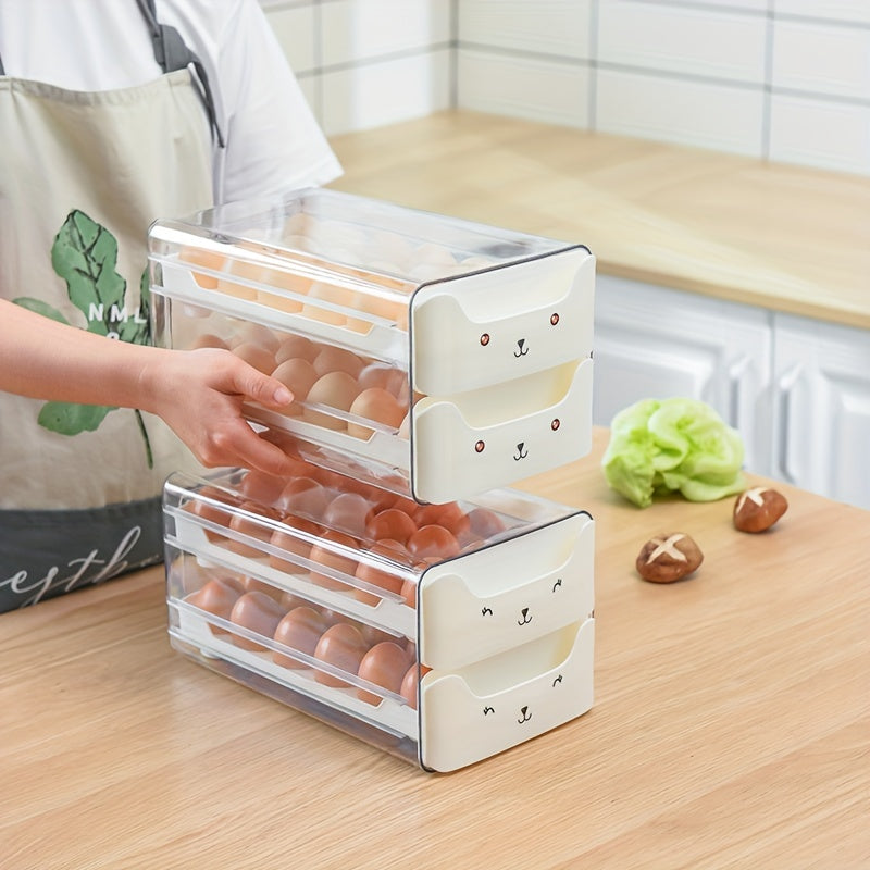 Stackable Egg Storage Drawer – 18/36 Compartment Transparent Kitchen Organizer