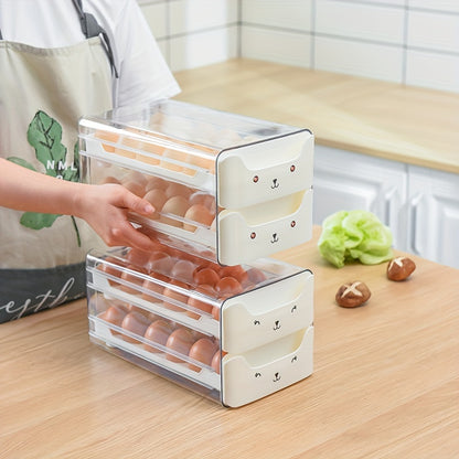 Stackable Egg Storage Drawer – 18/36 Compartment Transparent Kitchen Organizer