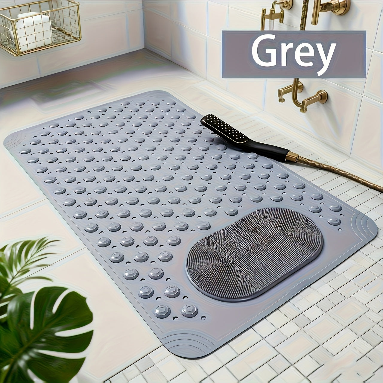 Non-Slip Shower Mat – Safety Massage Bathroom Pad (Rectangular)