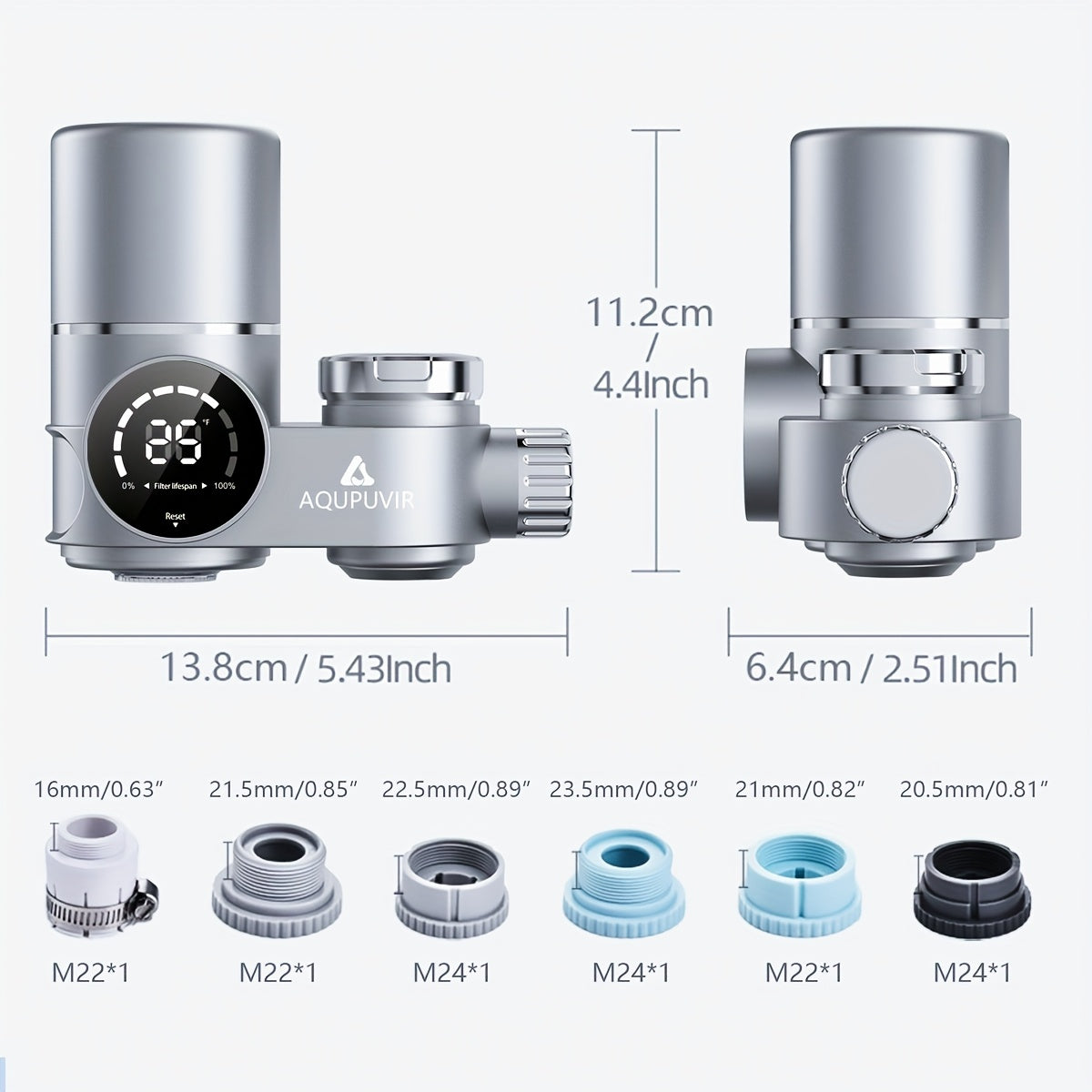 Faucet Water Filter System – Dual Mode, Temp & Filter Life Display (264 Gallons)