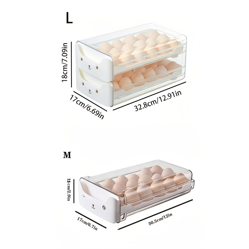 Stackable Egg Storage Drawer – 18/36 Compartment Transparent Kitchen Organizer