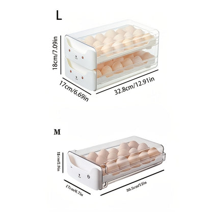 Stackable Egg Storage Drawer – 18/36 Compartment Transparent Kitchen Organizer