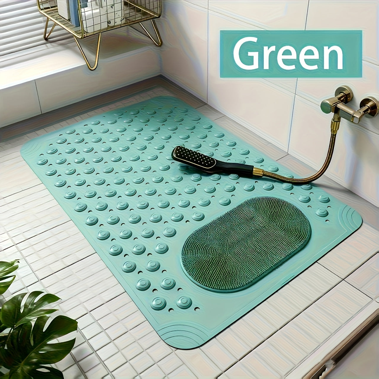 Non-Slip Shower Mat – Safety Massage Bathroom Pad (Rectangular)