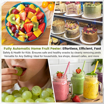 Electric Fruit & Garlic Peeler – Fast, Easy Kitchen Tool (White) + Free Brush