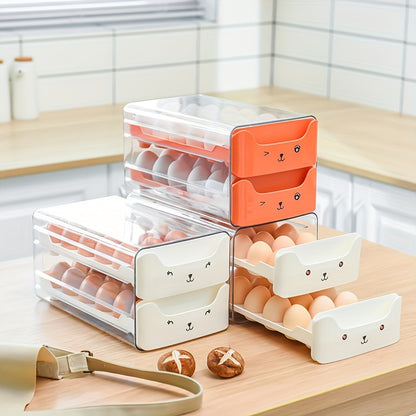 Stackable Egg Storage Drawer – 18/36 Compartment Transparent Kitchen Organizer