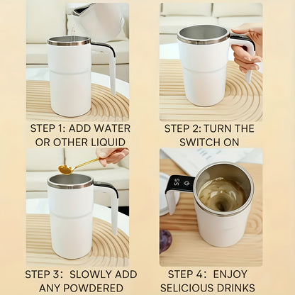 USB Rechargeable Smart Mixing Mug – Electric Self-Stirring Coffee Cup (Large Capacity, 6200 RPM)