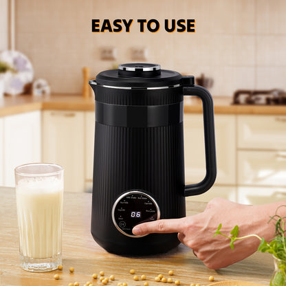 8-in-1 Nut Milk Maker – 32oz Plant-Based Milk Machine with Delay Start & Keep Warm (Black)