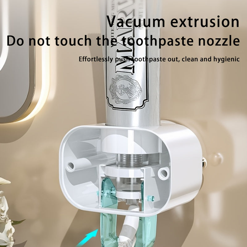Wall-Mounted Automatic Toothpaste Dispenser – No-Drill Suction Cup Organizer (1pc)
