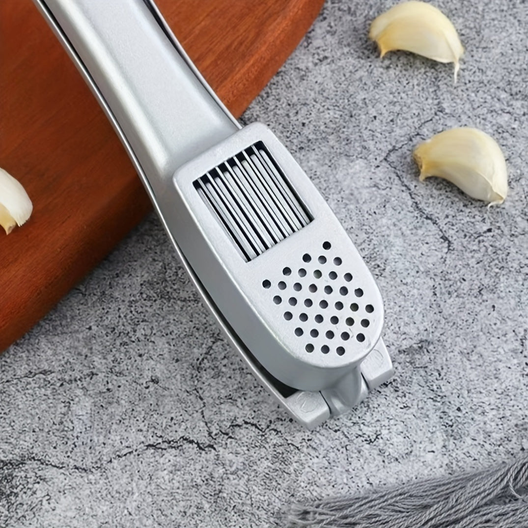 2-in-1 Garlic Press & Slicer – Multifunction Garlic Crusher & Mincer (Aluminum Alloy)