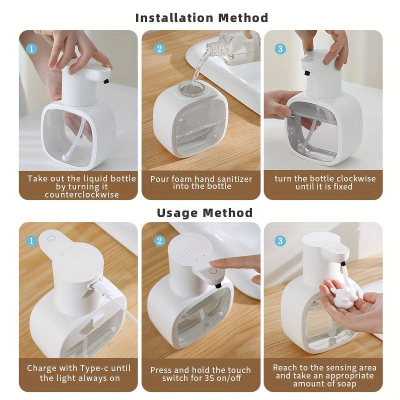 Touch-Free Automatic Soap Dispenser – Rechargeable Foaming Sensor Pump (Bathroom & Kitchen)