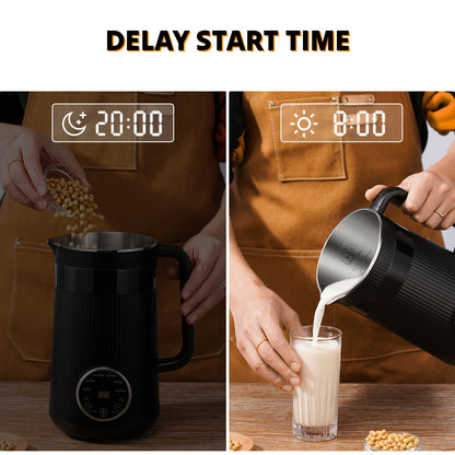 8-in-1 Nut Milk Maker – 32oz Plant-Based Milk Machine with Delay Start & Keep Warm (Black)