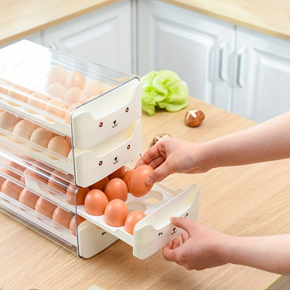 Stackable Egg Storage Drawer – 18/36 Compartment Transparent Kitchen Organizer