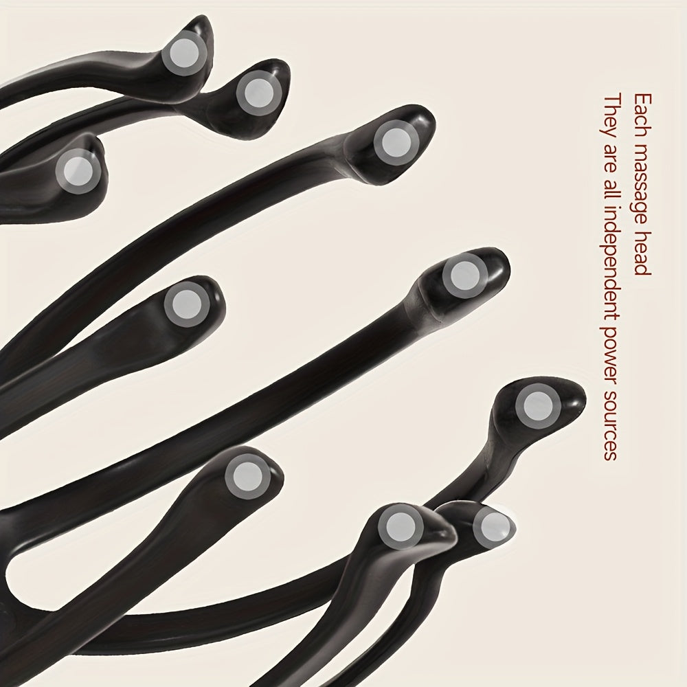 USB Rechargeable Octopus Scalp Massager – 3-Speed Portable Vibration Head Massager (Unisex Gift)