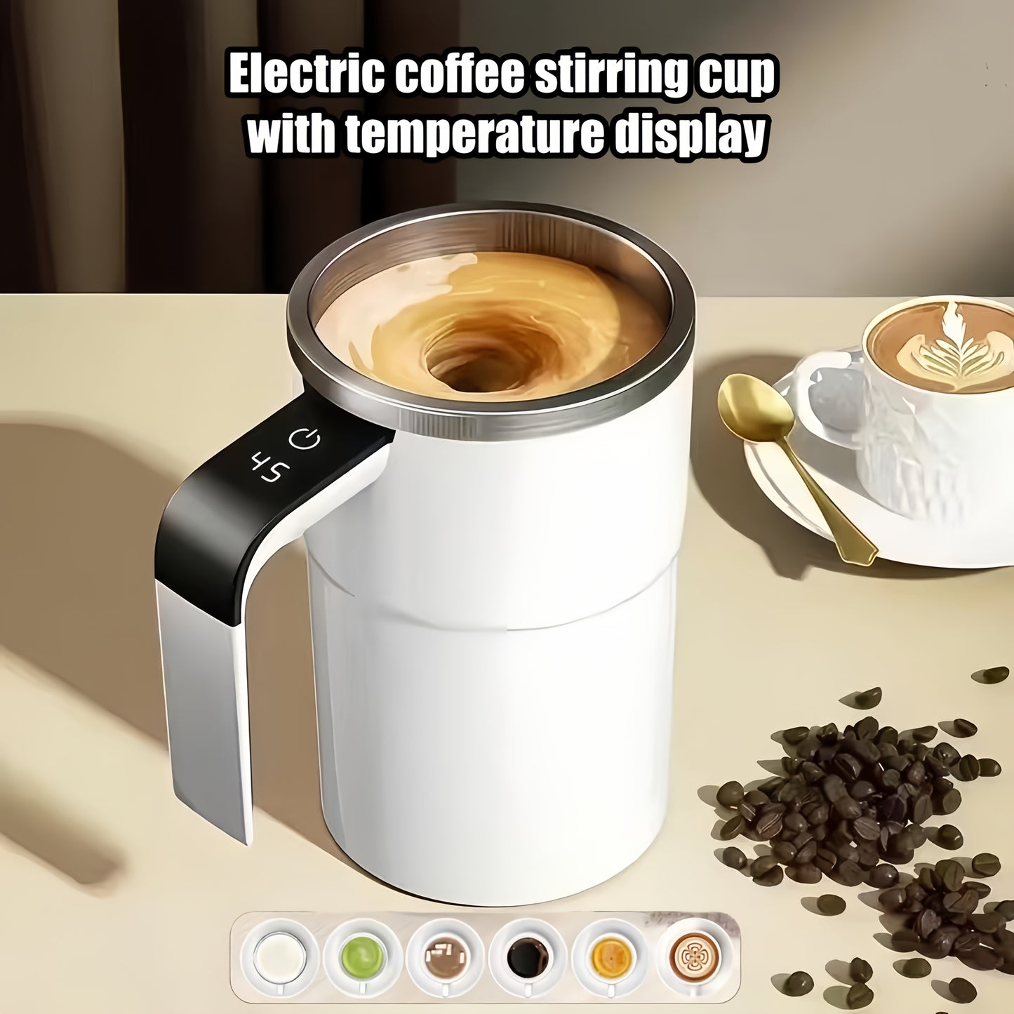 USB Rechargeable Smart Mixing Mug – Electric Self-Stirring Coffee Cup (Large Capacity, 6200 RPM)