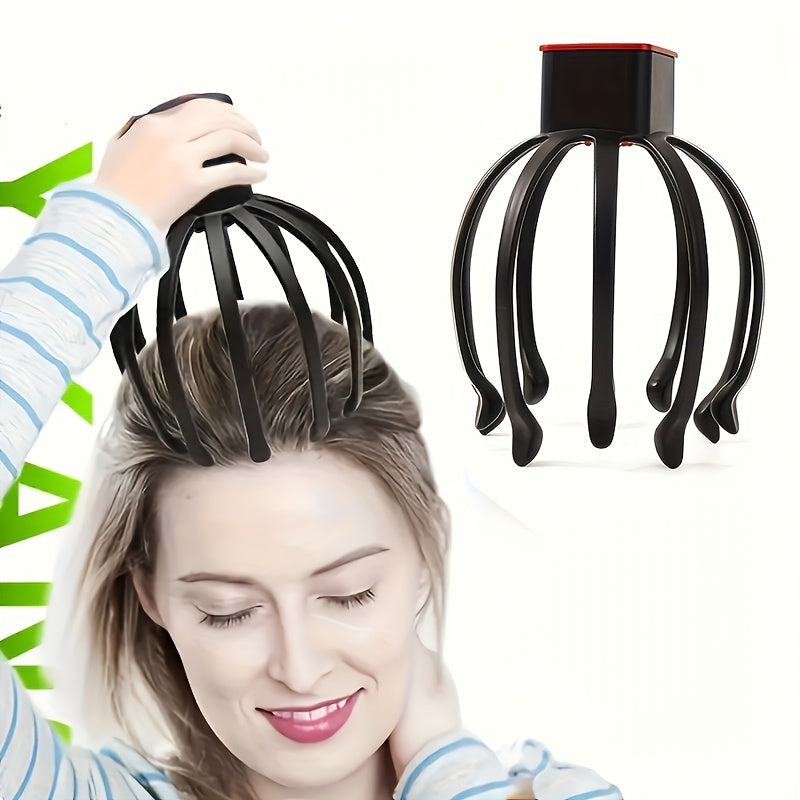 USB Rechargeable Octopus Scalp Massager – 3-Speed Portable Vibration Head Massager (Unisex Gift)