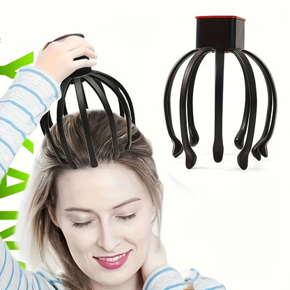 USB Rechargeable Octopus Scalp Massager – 3-Speed Portable Vibration Head Massager (Unisex Gift)