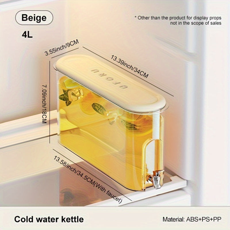 Large Capacity Cold Water Bottle with Faucet – Sealed Food-Grade Fridge Dispenser for Home Use