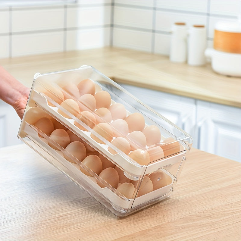 Stackable Egg Storage Drawer – 18/36 Compartment Transparent Kitchen Organizer