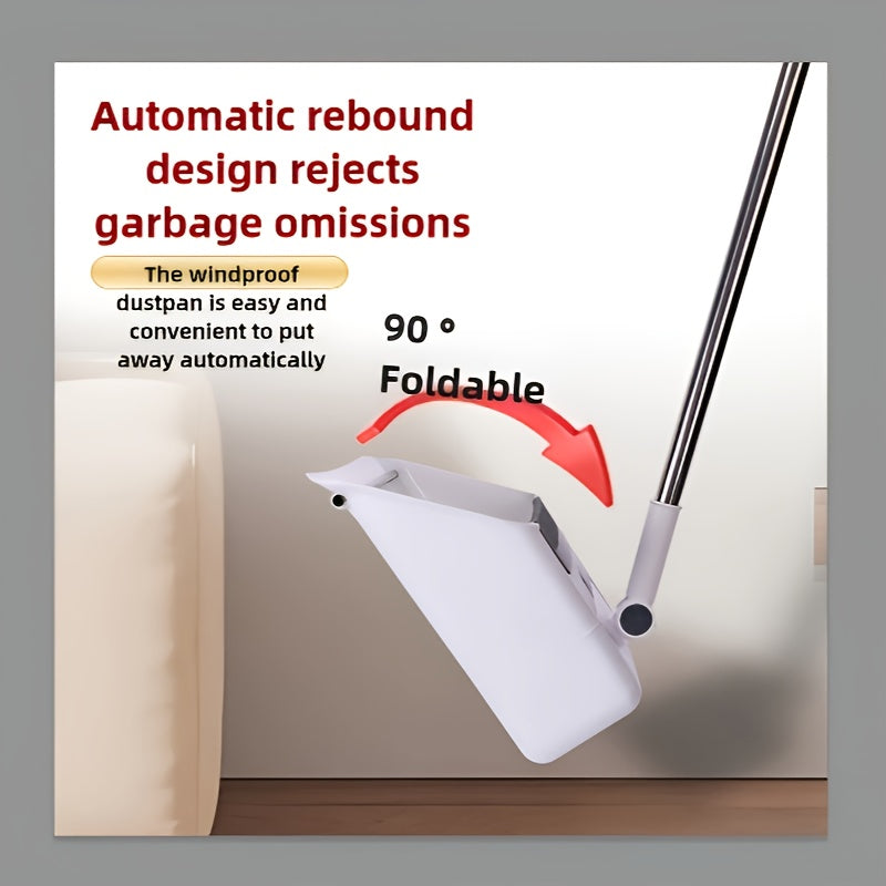 3-in-1 Cleaning Set – Broom, Dustpan & Brush Combo for Home, Office & Dorm (Anti-Hair Stick)