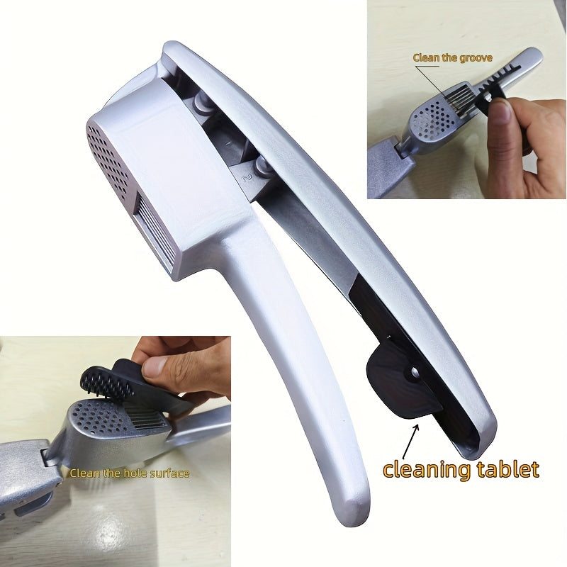 2-in-1 Garlic Press & Slicer – Multifunction Garlic Crusher & Mincer (Aluminum Alloy)