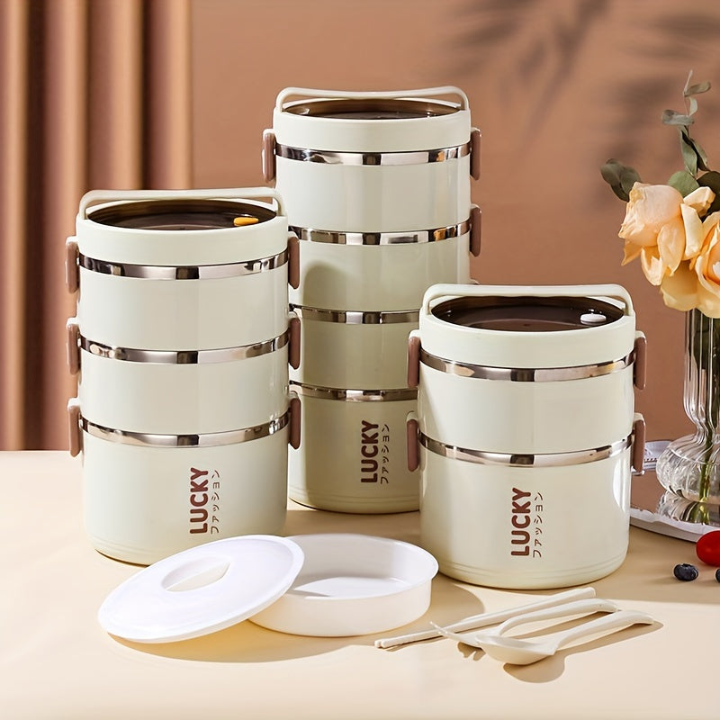 Stainless Steel Lunch Box Set – Large Capacity Thermal Bento with Insulated Bag (School & Work)