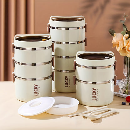 Stainless Steel Lunch Box Set – Large Capacity Thermal Bento with Insulated Bag (School & Work)