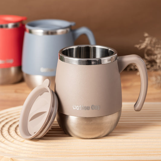 16.9oz Double-Layer Stainless Steel Travel Mug – Heat-Resistant Covered Coffee Cup for Home, Camping & Gifts