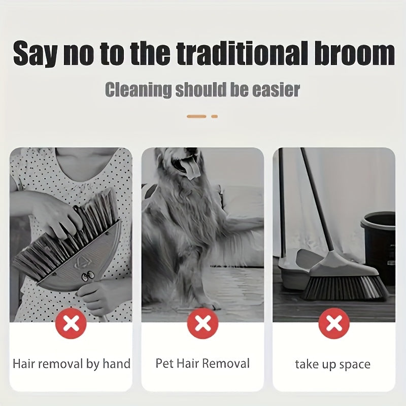 3-in-1 Cleaning Set – Broom, Dustpan & Brush Combo for Home, Office & Dorm (Anti-Hair Stick)