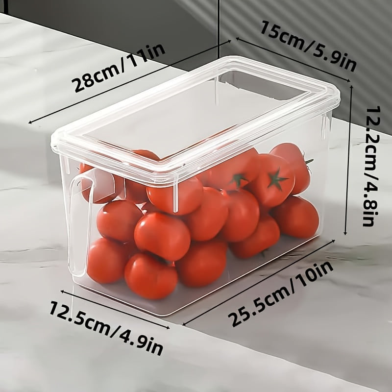 6-Pack Fridge Storage Containers – Plastic Organizer Bins with Handles & Lids for Food, Fruits & Veggies