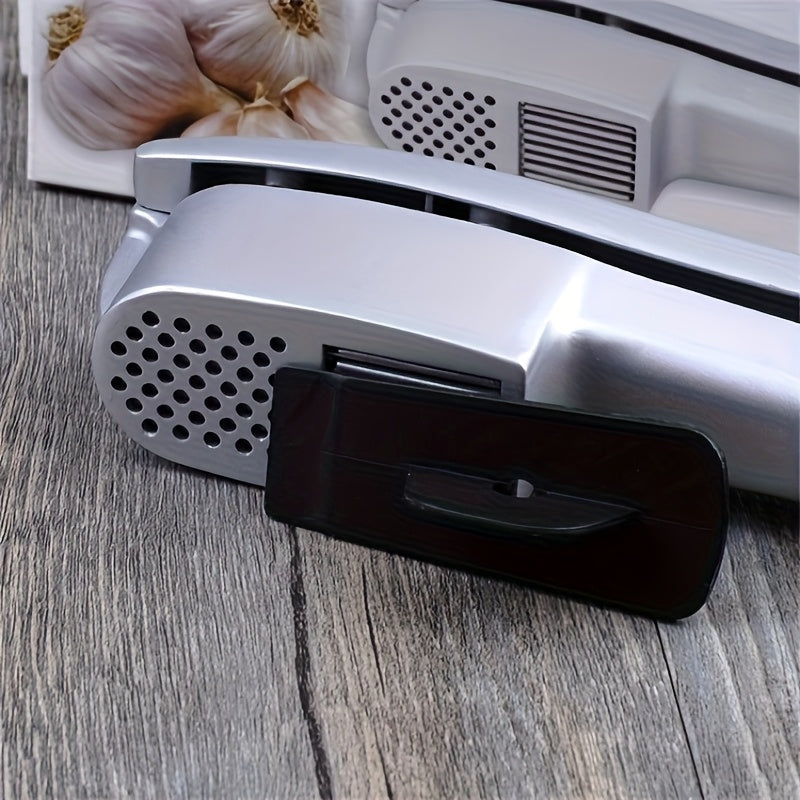 2-in-1 Garlic Press & Slicer – Multifunction Garlic Crusher & Mincer (Aluminum Alloy)