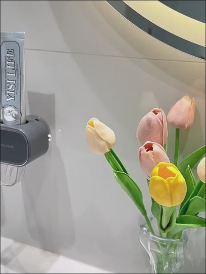 Wall-Mounted Automatic Toothpaste Dispenser – No-Drill Suction Cup Organizer (1pc)