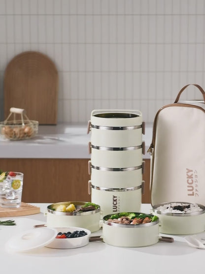 Stainless Steel Lunch Box Set – Large Capacity Thermal Bento with Insulated Bag (School & Work)