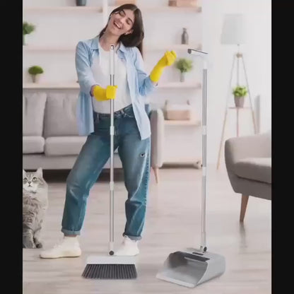 3-in-1 Cleaning Set – Broom, Dustpan & Brush Combo for Home, Office & Dorm (Anti-Hair Stick)