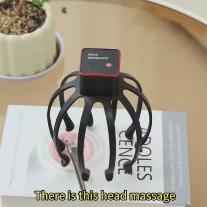 USB Rechargeable Octopus Scalp Massager – 3-Speed Portable Vibration Head Massager (Unisex Gift)